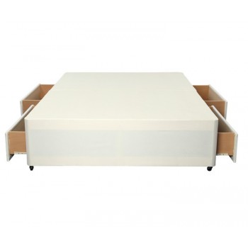 Cotton King 5ft Cream Divan Base With 4 Drawers