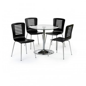 Round Glass Table + 2 Black or White Chatham Chairs