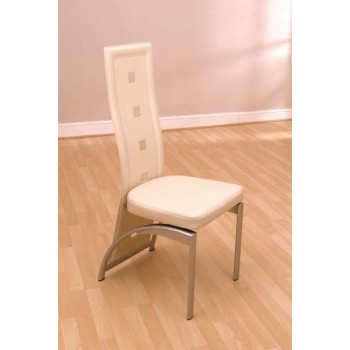 Faux Leather / PVC Chair Ivory