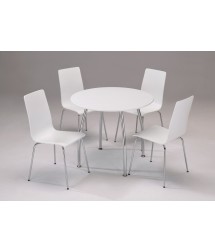 Dove Round Table + 4 Chairs
