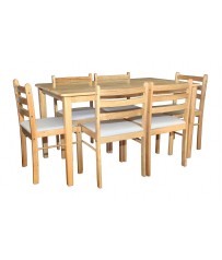 Starter Table + 6 Cushion Chairs